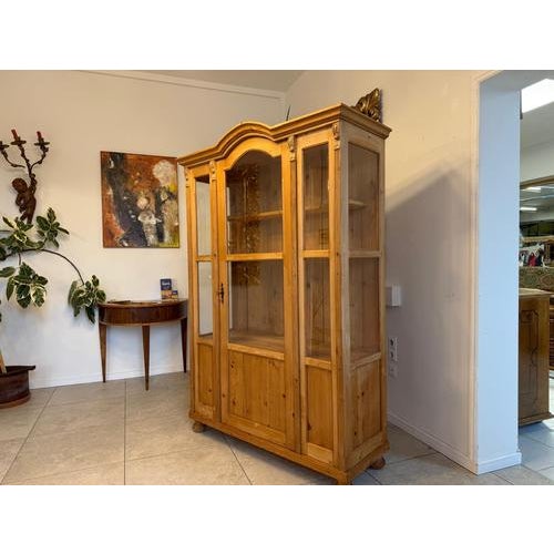 Wood Rustic Farmhouse Display Cabinet in Softwood, 1970s For Sale - Image 7 of 15