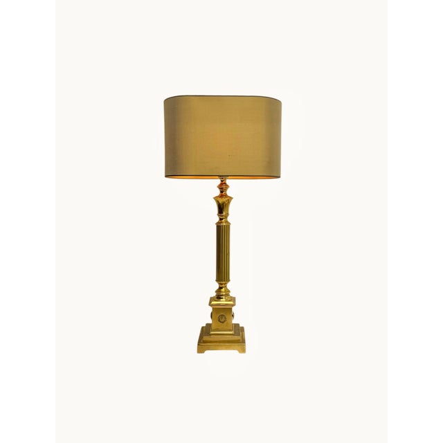 Mid-Century Modern Vintage French Architectural Brass Table Lamp, 1960s For Sale - Image 3 of 8
