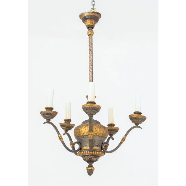 Louis XVI Style 5-Branch Bronze Chandelier For Sale In New York - Image 6 of 6