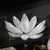 Late 20th Century Modernist Hand-Blown Murano Glass Reeded Leaf Form Chandelier W/ 24k White Gold For Sale - Image 13 of 18