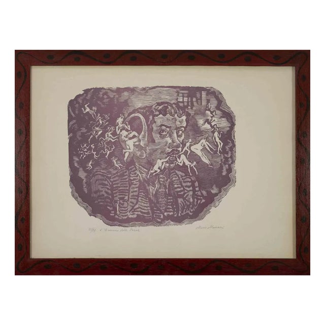 Mino Maccari, Itinerary of Words, Original Lithograph, Mid-20th-Century For Sale