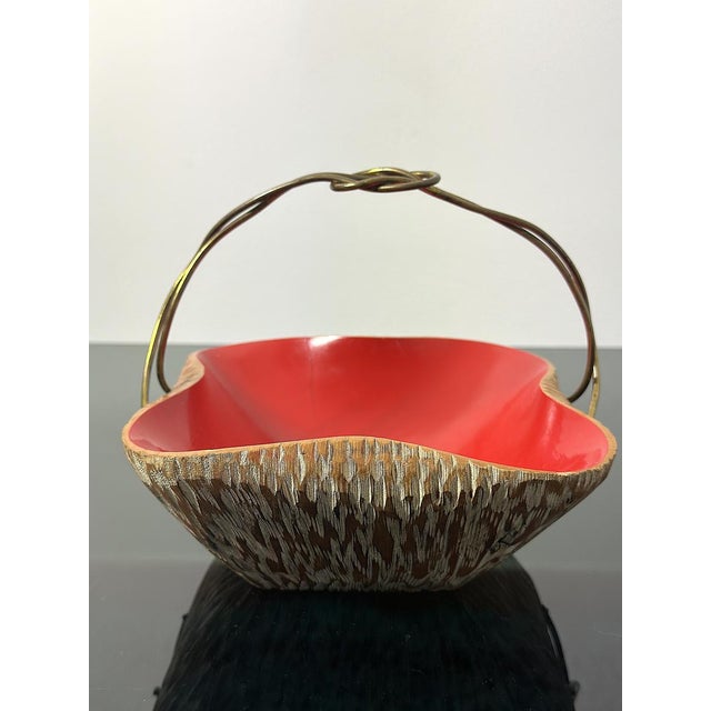 1950s Centerpiece Basket by Aldo Tura for Macabo, 1950s For Sale - Image 5 of 9
