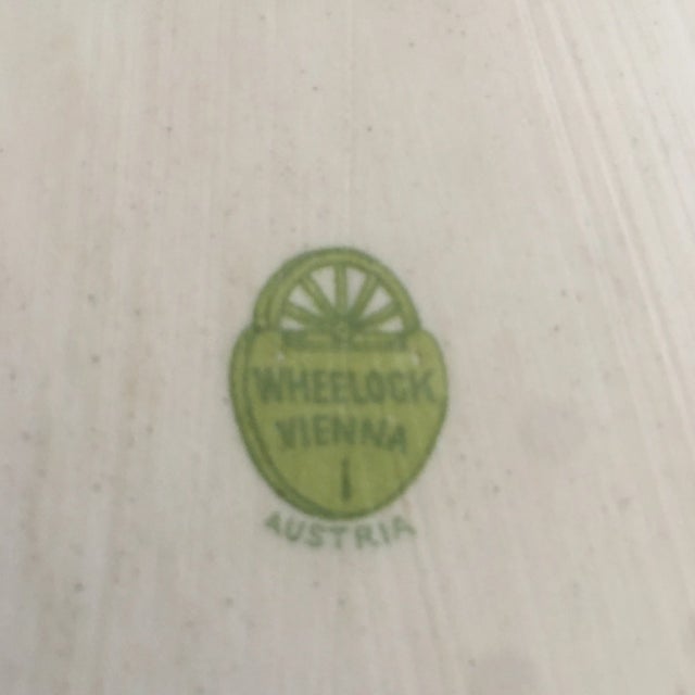 Green Hand Painted Embossed Gold Lotus Dresser Tray Vienna For Sale - Image 8 of 10