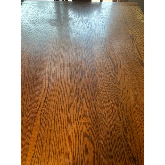 Chestnut Late 20th Century Jacobean Refractory Dining Table & Chairs For Sale - Image 8 of 12