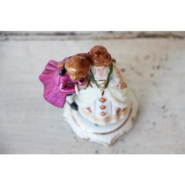 Meissen Style, Porcelain Figurine Couple, Marked Vista Alegre, Portugal For Sale - Image 9 of 12