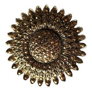 1950s Weiss Brooch Gold Starburst Diamanté Pavé Pin