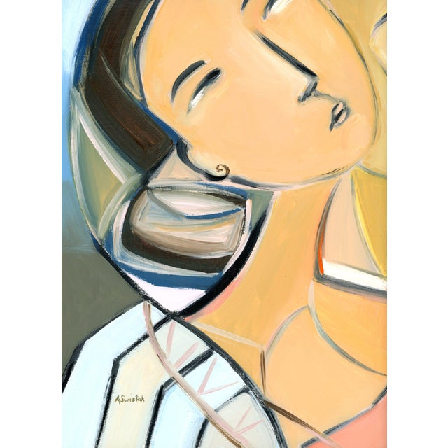 Title: Tender Unfurling III Size: 16 x 20 inch Fully framed 19.5 by 23.5 inch Medium: Oil on Canvas Paper An elegant,...