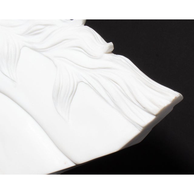 Late 20th Century Carved Marble Horse Head Sculpture on Stone Base For Sale - Image 5 of 8