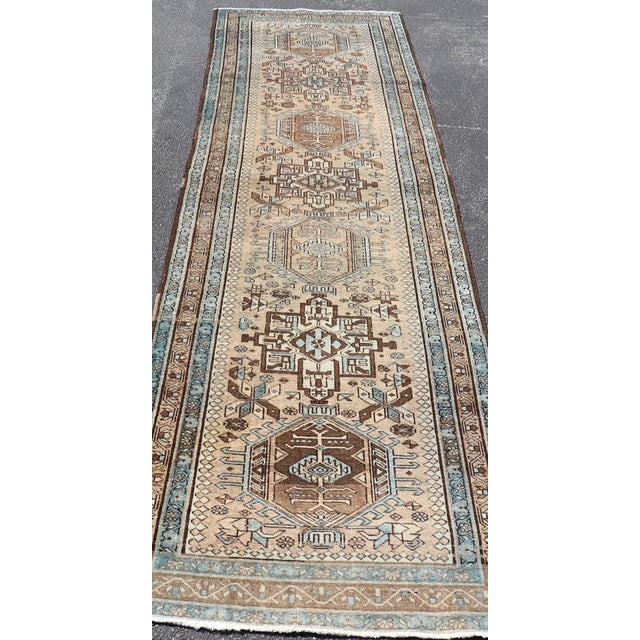Karadjeh Vintage Runner With Multi-Medallion Design 3'1 X 11'6 For Sale In Atlanta - Image 6 of 14