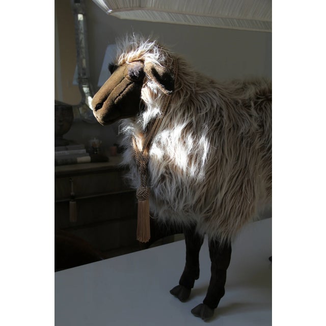Vintage Life-Sized Stuffed Sheep Ottoman For Sale - Image 10 of 15