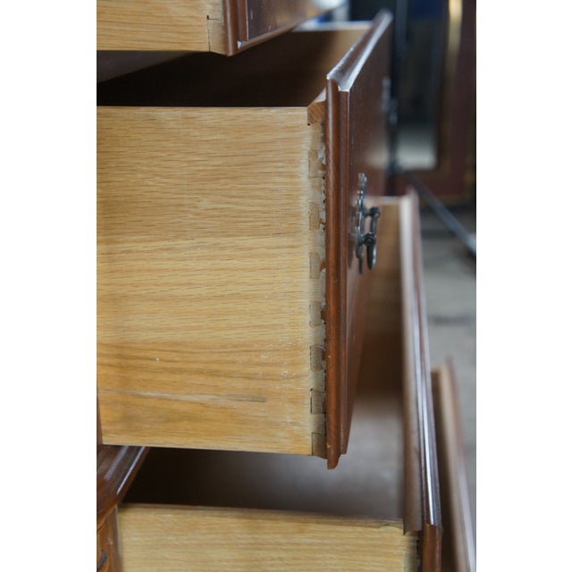 Wood Early 20th Century Kling Olde Orchard Maple Colonial Chippendale Tallboy Dresser Chest of Drawers For Sale - Image 7 of 11