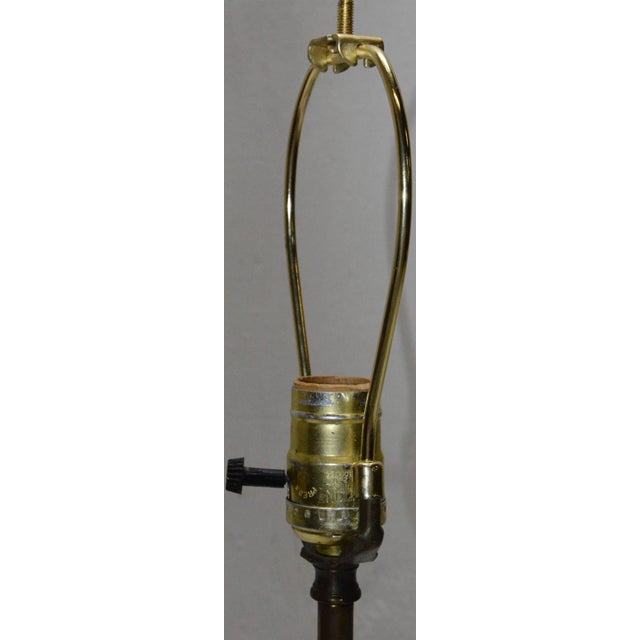1960s Vintage Solid Brass Horse Lamp With Shade For Sale - Image 5 of 9