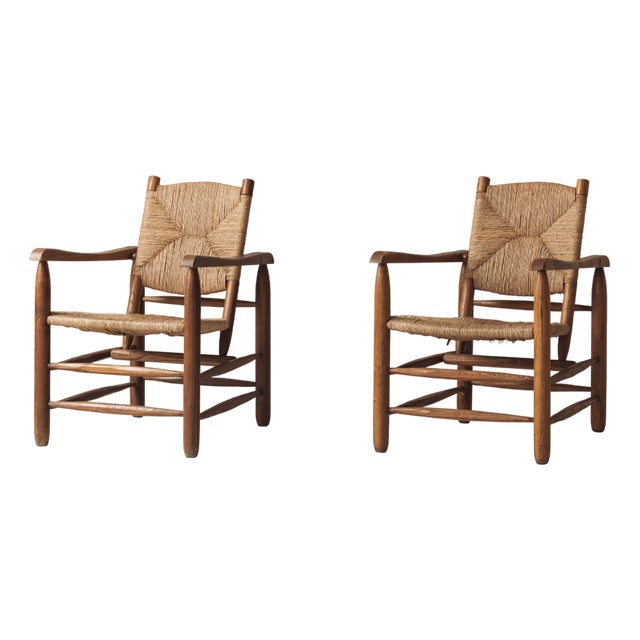 Set of Vintage Chamrousse Armchairs by Charlotte Perriand for Steph Simon, 1940s For Sale