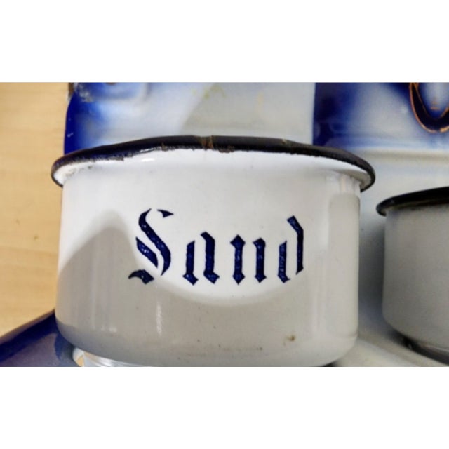 Late 19th Century Rare, Antique German Flow Blue Enamelware Laundry/Kitchen Scullery Rack For Sale - Image 5 of 8