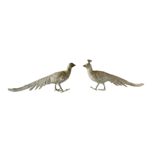 Vintage French Pheasant Table Ornaments, a Pair