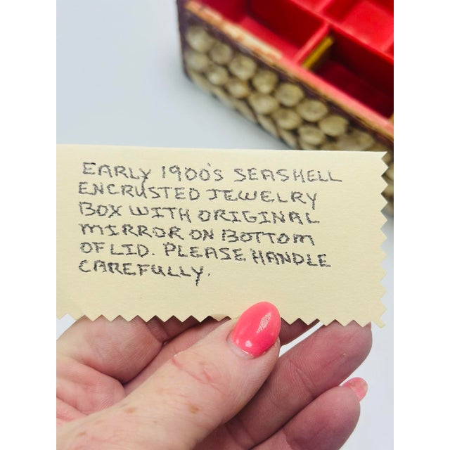 Shell Antique Shell Art Jewelry Box For Sale - Image 7 of 8