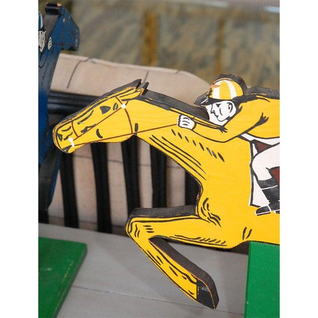 Painted Wood Horse Racing Figures Chairish
