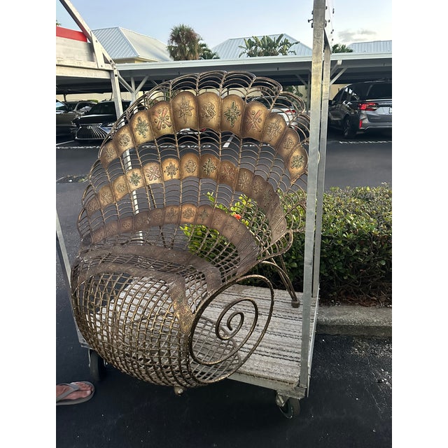 Mid 20th Century Wrought Iron Peacock Chair For Sale - Image 10 of 13