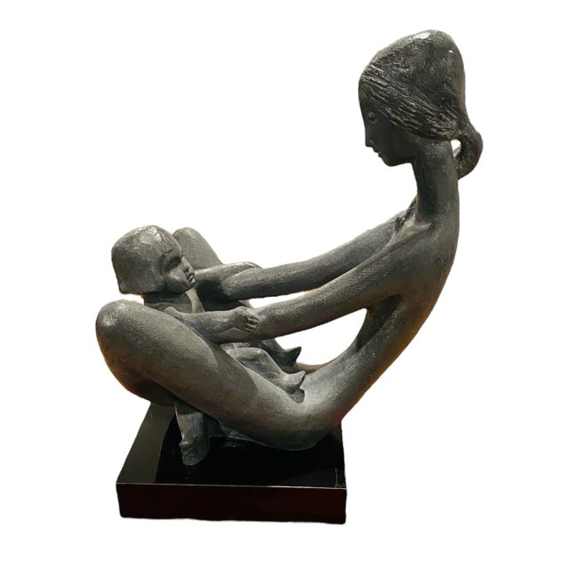 Mid-Century Modern 1970’s Kathy Klein Generations Sculpture by Austin Productions of Mother and Child For Sale - Image 3 of 12