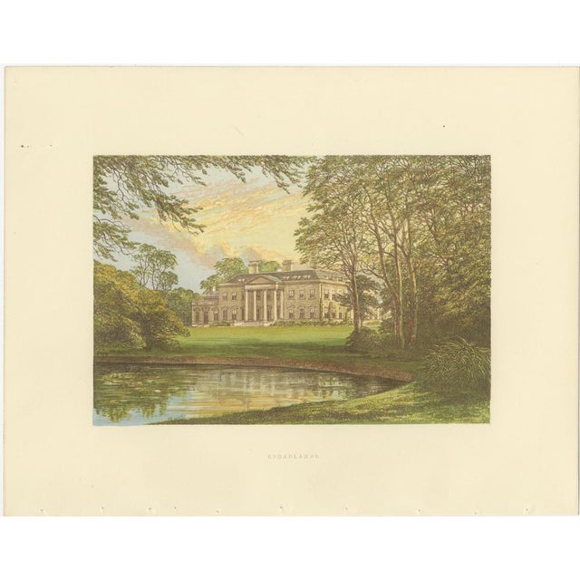 Gold Victorian Country House Views, 1850, Set of 6 For Sale - Image 8 of 9