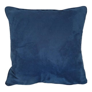 Ocean Teal Faux Suede Pillow For Sale