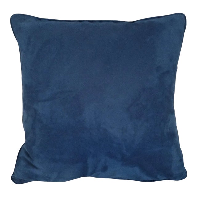 Ocean Teal Faux Suede Pillow For Sale