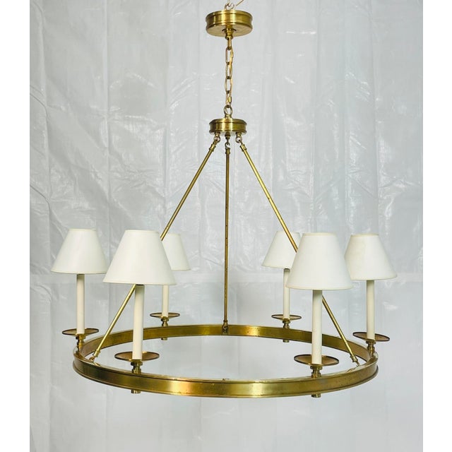 2020s Vintage Chapman & Myers "Launceton" Brass Chandelier for Visual Comfort For Sale - Image 5 of 18