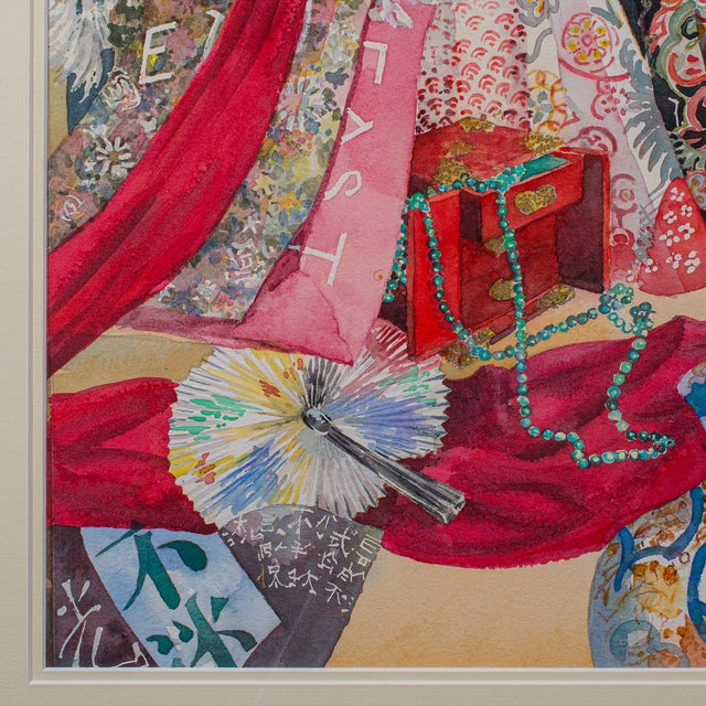 1990s Vintage Fashion Watercolour For Sale - Image 6 of 8