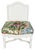 A vintage slipper chair blending classic elegance with a fresh Chinoiserie spirit. The frame is painted crisp white,...