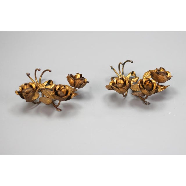 Italian Gilt Metal Rose Coat Hooks, 1960s, Set of 2 For Sale - Image 12 of 18