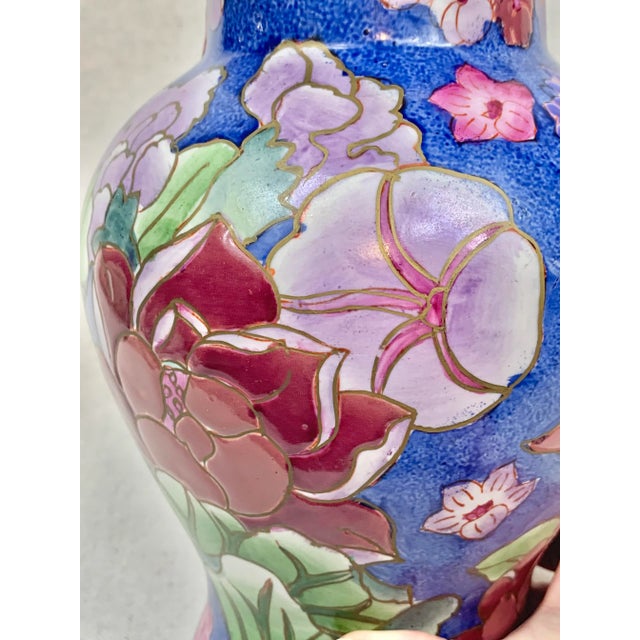 Vintage Blue Floral Ginger Jar For Sale - Image 9 of 13