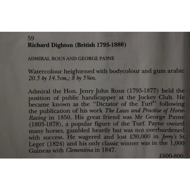 Mr George Payne & Admiral Rous Watercolour by Richard Deighton For Sale In New York - Image 6 of 6