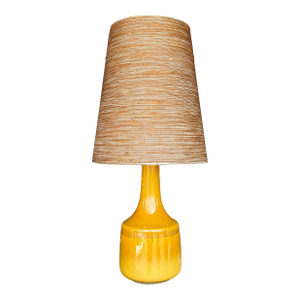 1960s Mid-Century Modern Lotte and Gunnar Bostlund Danish Gold Yellow Ceramic Table Lamp