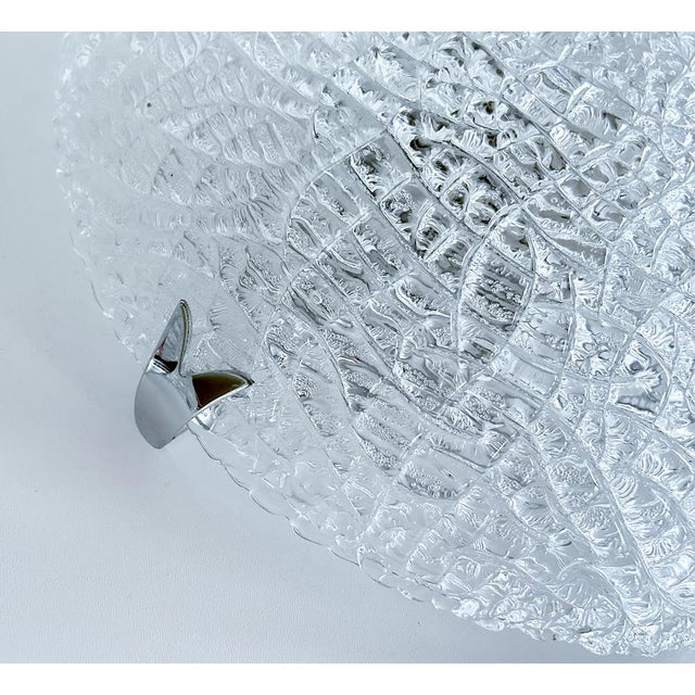 1970s Large Glass Flush Mount from Kaiser-Leuchten, 1970s For Sale - Image 5 of 12