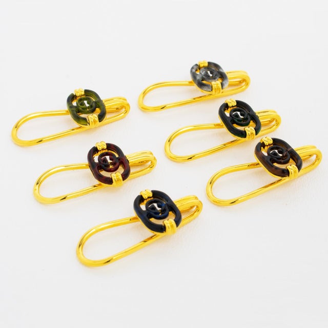 Contemporary Gucci Barware Gold Plated and Enamel Cocktail Glass Makers in Box, circa 1980 For Sale - Image 3 of 18