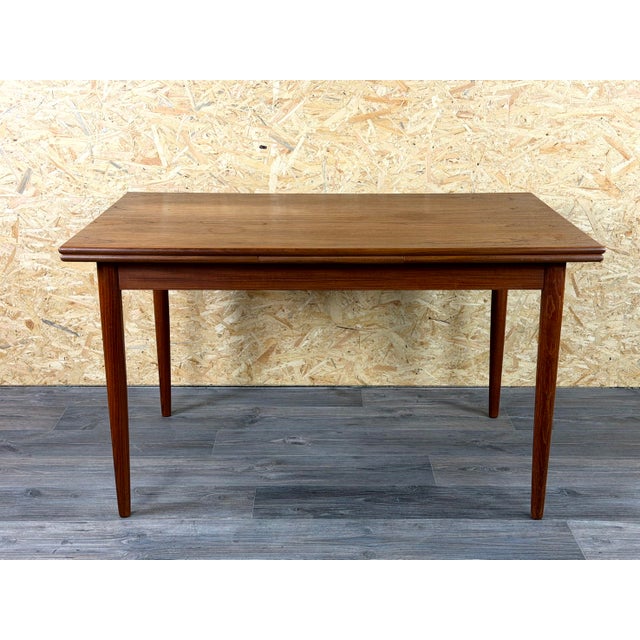 1960s/70s Teak Dining Table, Danish Modern Design, Denmark Item: Dining Table Manufacturer: Unknown Condition: Good -...