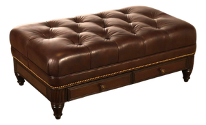 Hancock & Moore Tufted Leather 'Robinson' Cocktail Ottoman