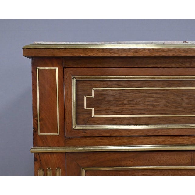 Brown 19th Century Napoleon III Louis XVI Mahogany Secretary Desk For Sale - Image 8 of 18
