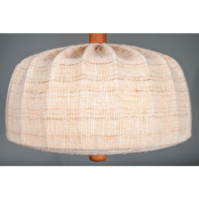 Scandinavian Modern Adjustable Teak & Wool Pendant Lamp from Domus, 1960s For Sale - Image 9 of 11