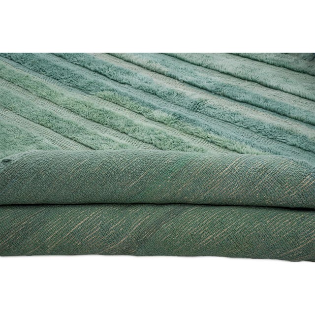Ombre Maze-Border Hand-Knotted Moroccan Wool Rug | 10'4" X 7'2" | One of a Kind For Sale - Image 9 of 9