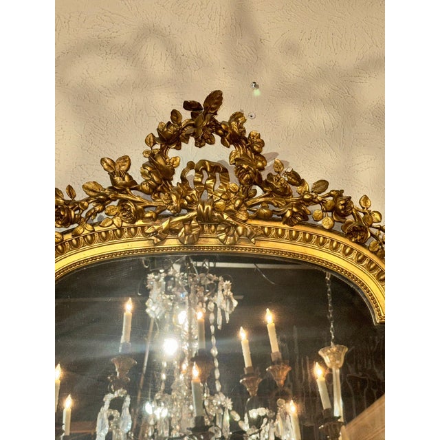 French 19th C. French Louis XVI Giltwood Mirror For Sale - Image 3 of 8