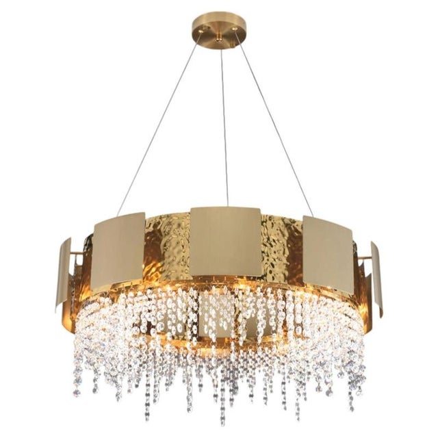 Gold Collection Marte Chandelier in Metal and Crystal by Jago For Sale - Image 8 of 8