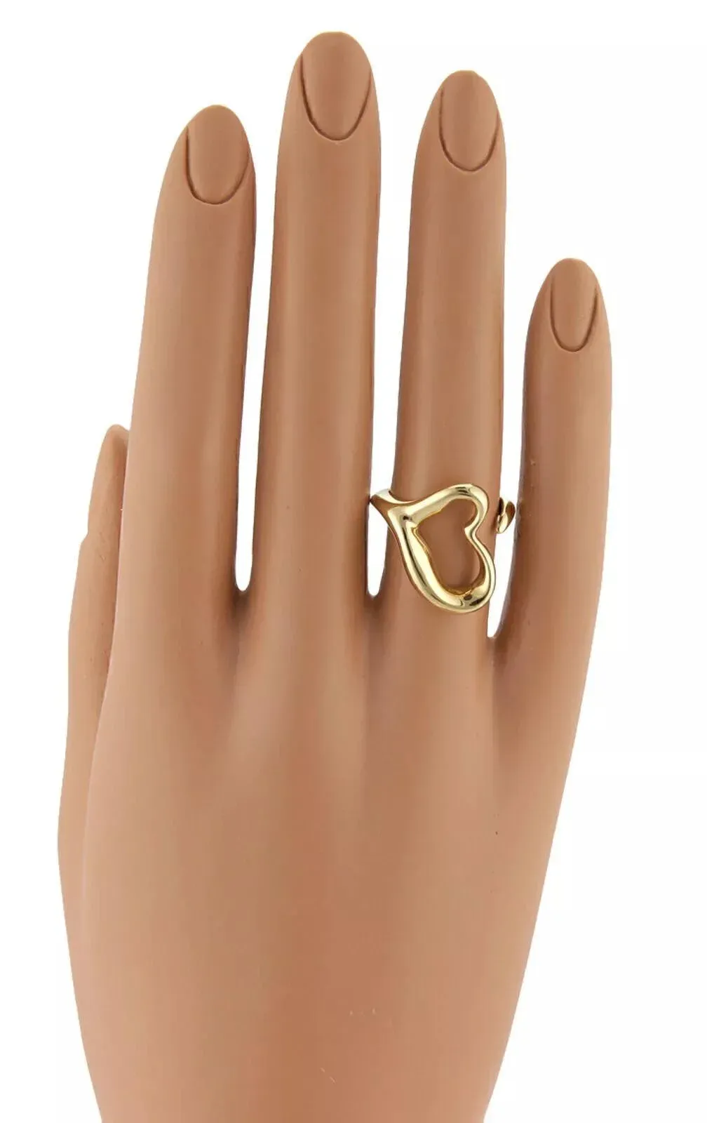 Tiffany & Co. Elsa Peretti Open Heart 18k Yellow Gold Curved Ring