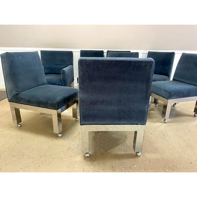 Set of Eight Chrome Cityscape Dining Chairs by Paul Evans for Directional For Sale - Image 10 of 18