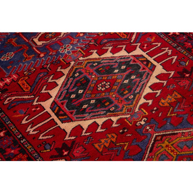 Red 3 X 11 Handmade Vintage Persian Wool Runner in Red With TRibal Design For Sale - Image 8 of 8