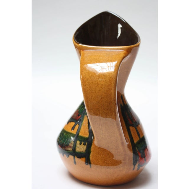 Mid-Century Modern Mid-Century Israeli Studio Pottery Ochre Pitcher by Kernat For Sale - Image 3 of 13