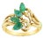Marquise Emerald & Diamond Ring .33cttw 14k Yellow Gold, Size 5 For Sale