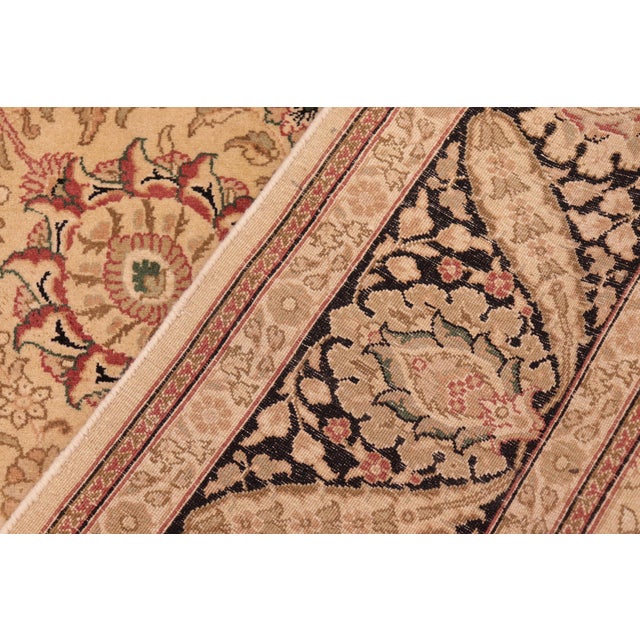 Textile Shabby Chic 1990's Pak-Persian Beige/Black Wool Rug - 6'2'' X 9'4'' For Sale - Image 7 of 9