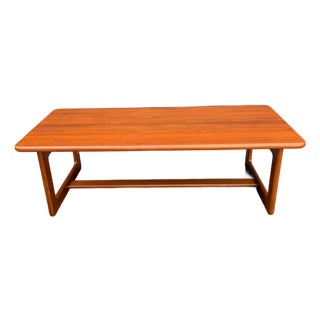 Vintage Danish Solid Teak Coffee Table For Sale