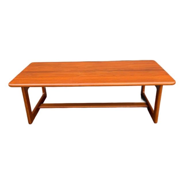 Vintage Danish Solid Teak Coffee Table For Sale